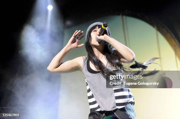 Miho Hatori performs in concert at Madison Square Garden on October 8, 2010 in New York City.