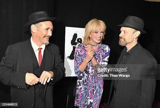 Mark Rylance, Joanna Lumley and David Hyde Pierce attend the after party for the opening night of "La Bete" Broadway at Gotham Hall on October 14,...