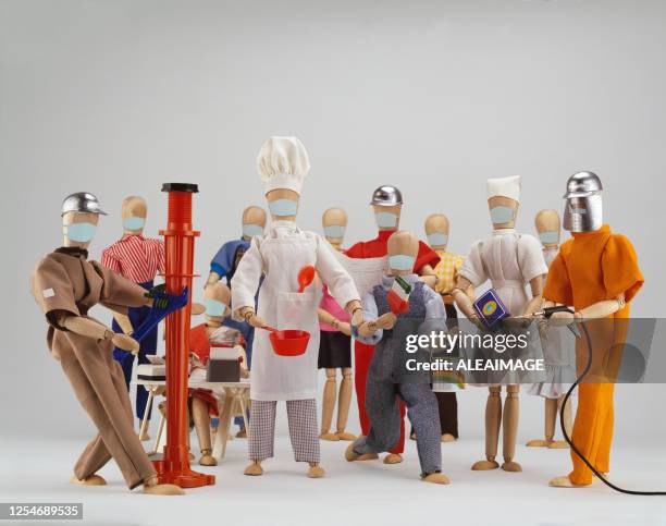 new normal - figurine people stock pictures, royalty-free photos & images