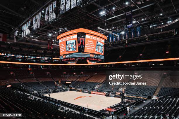 An overall view of the arena before the WNBA game between the Chicago Sky and the Minnesota Lynx on May 13, 2023 at the Scotiabank Arena in Toronto,...