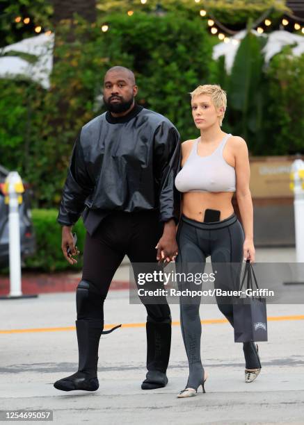 Kanye West and Bianca Censori are seen on May 13, 2023 in Los Angeles, California.