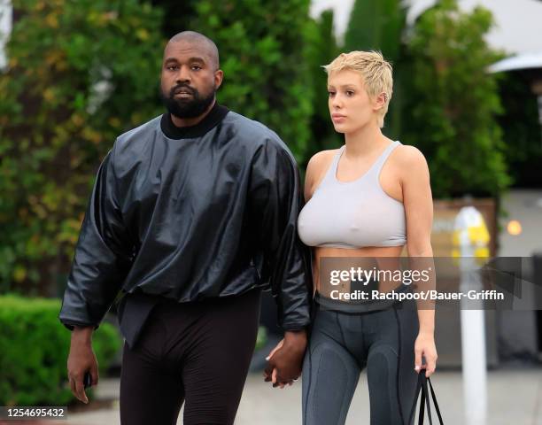 Kanye West and Bianca Censori are seen on May 13, 2023 in Los Angeles, California.