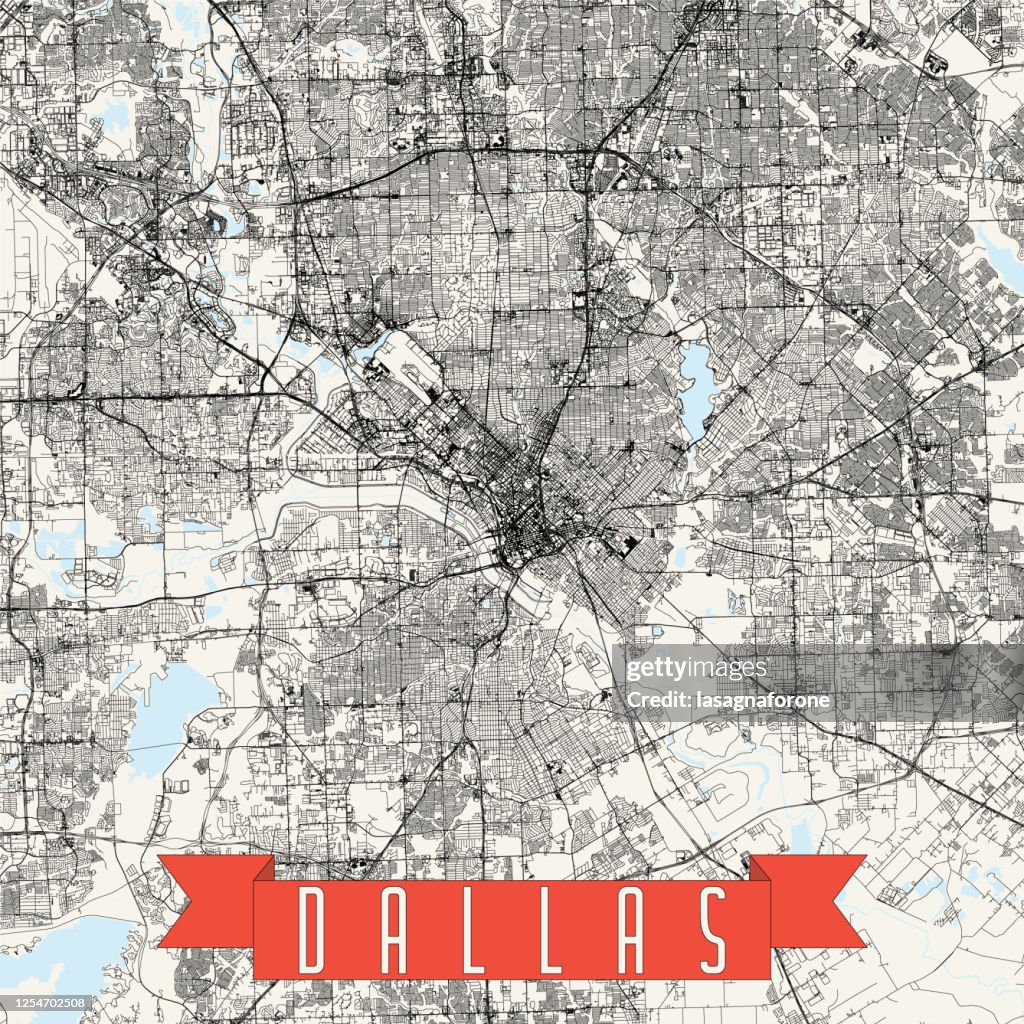 Dallas, Texas Vector Map