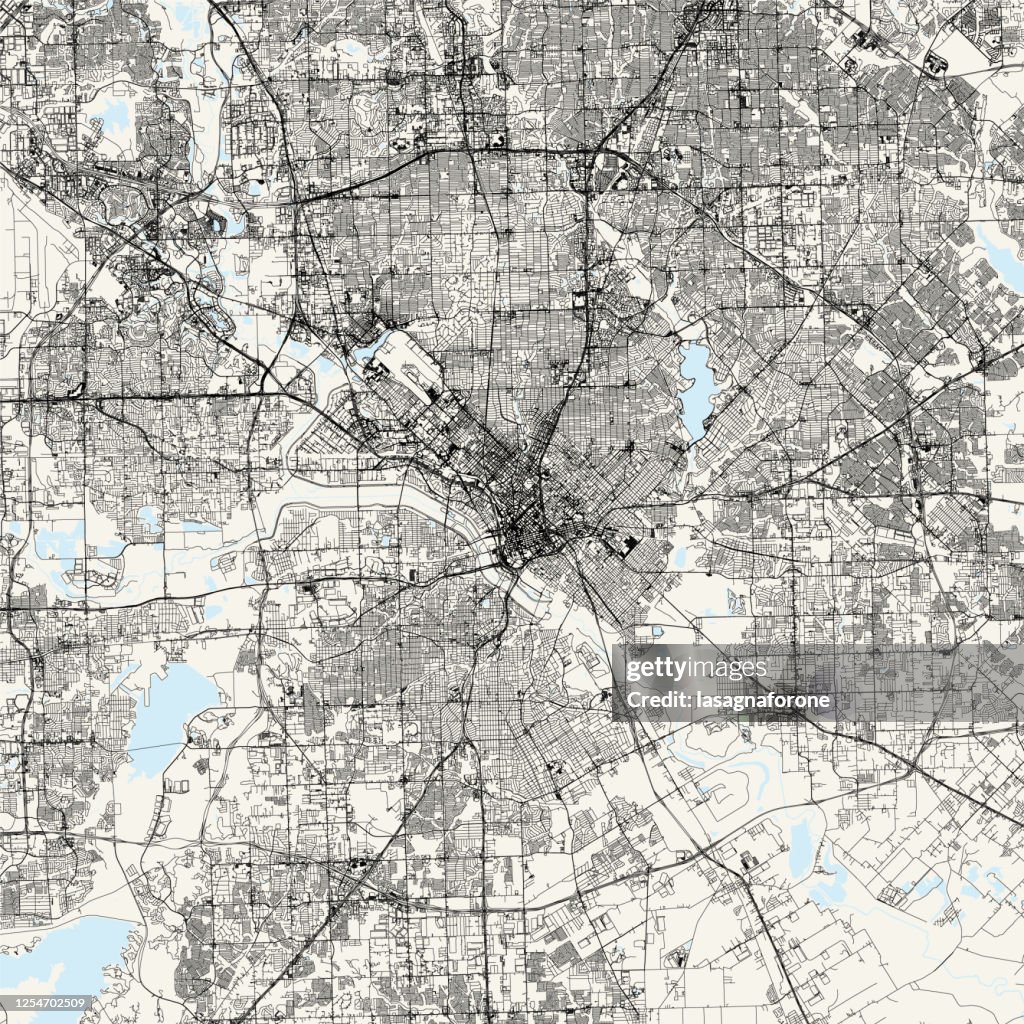 Dallas, Texas Vector Map