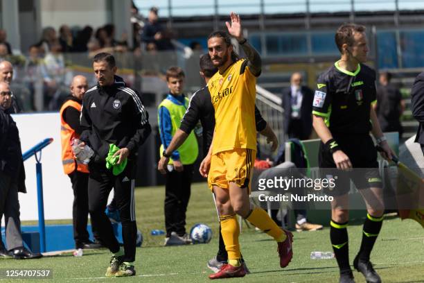 Ernesto Torregrossa in action during the Serie B football match between Brescia Calcio and Pisa Sporting Club 1909 at Stadio Rigamonti in Brescia,...