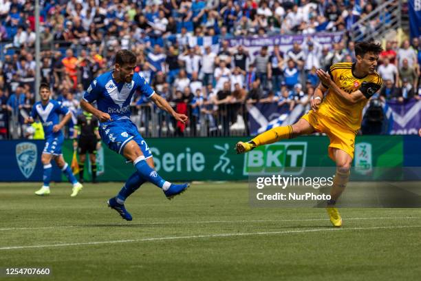 Jakub Labojko in action during the Serie B football match between Brescia Calcio and Pisa Sporting Club 1909 at Stadio Rigamonti in Brescia, Italy,...