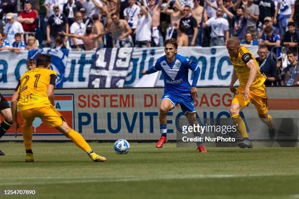 Pablo Rodriguez in action during the Serie B football match between Brescia Calcio and Pisa Sporting Club 1909 at Stadio Rigamonti in Brescia, Italy,...