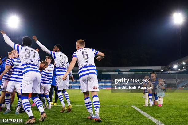 Siem de Jong of De Graafschap looks on with his daughters while Devin Haen of De Graafschap, Elie Raterink of De Graafschap, Jeffry Fortes of De...