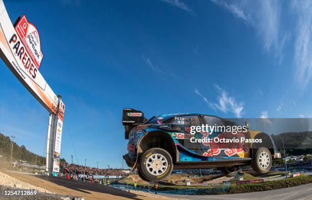 Pierre-Louis Loubet of France and Nicolas Gilsoul of Belgium compete in their FORD Puma Rally1 HYBRID during the SS16 Paredes on Day Four of the FIA...