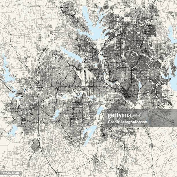 illustrazioni stock, clip art, cartoni animati e icone di tendenza di metroplex di dallas-fort worth, texas vector map - aeroporto di dallas fort worth