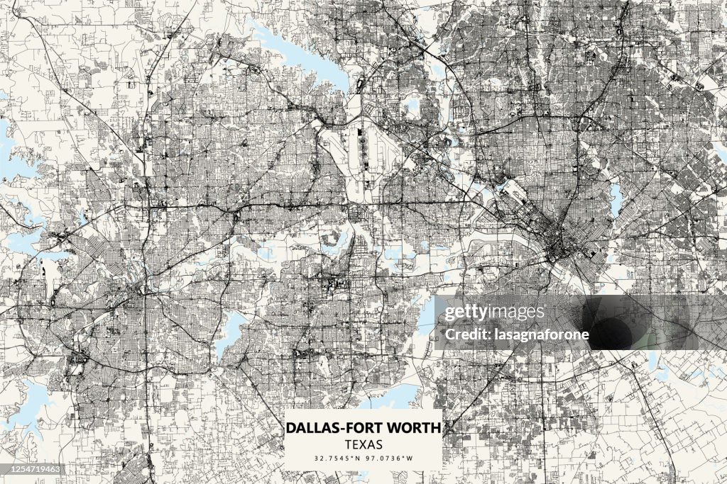 Dallas-Fort Worth Metroplex, Texas Vector Map