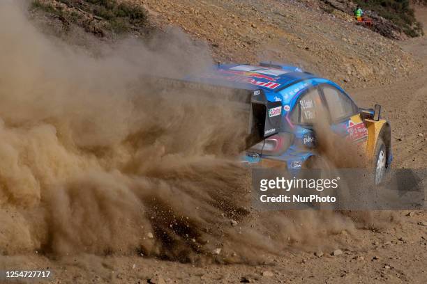 Pierre-Louis LOUBET and Nicolas GILSOUL in FORD Puma Rally1 HYBRID in action SS7 Mortagua of WRC Vodafone Rally Portugal 2023 in Lousa - Portugal, on...
