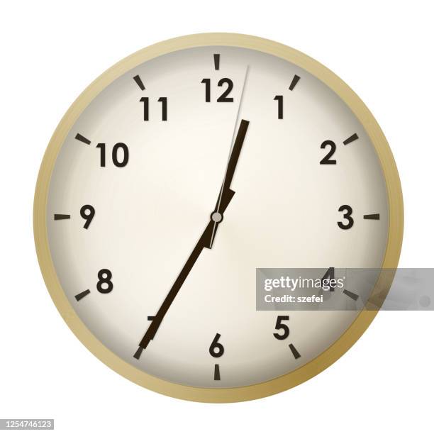 analog gold metal wall clock - clock is ticking stock pictures, royalty-free photos & images
