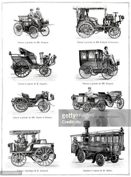 autos ohne pferde auf der champ de mars ausstellung - vintage car stock-grafiken, -clipart, -cartoons und -symbole