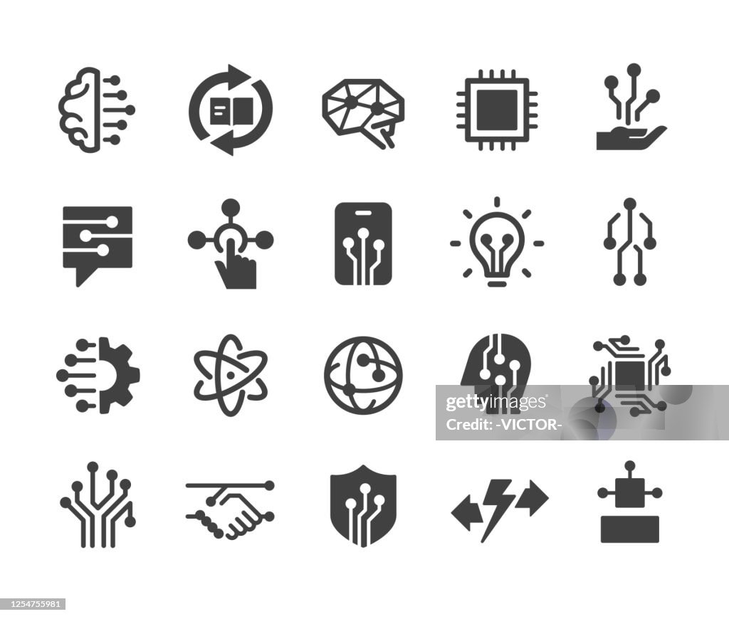 Artificial Intelligence Icons Set - Classic Series