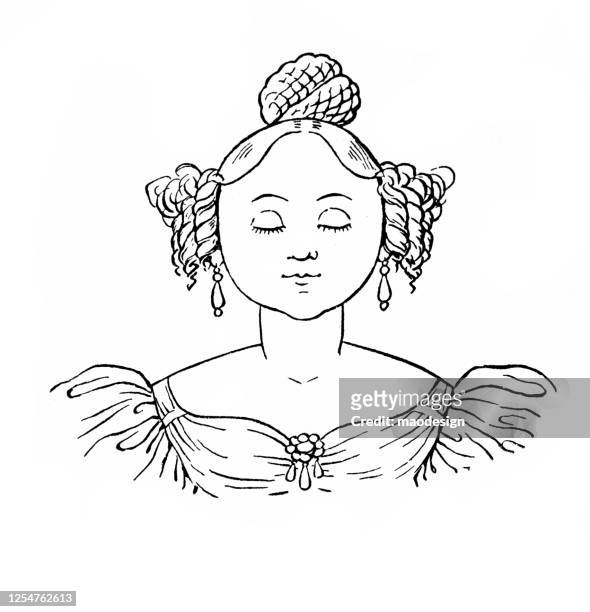 porträt eines jungen mädchens, das eine grimasse auf ihrem gesicht macht - eyes closed stock-grafiken, -clipart, -cartoons und -symbole