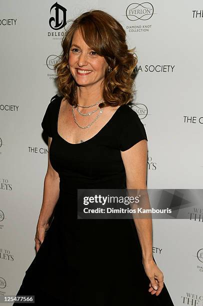 Actress Melissa Leo attends The Cinema Society & Everlon Diamond Knot Collection's screening of "Welcome To The Rileys" on October 18, 2010 at the...