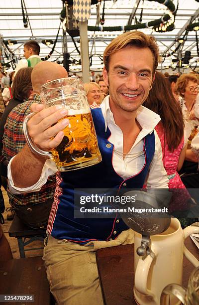 Florian Silbereisen attends the Oktoberfest beer festival at Schottenhamel beer tent on September 17, 2011 in Munich, Germany.