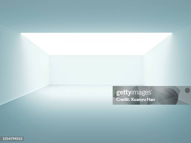 white futuristic empty room - plafond photos et images de collection
