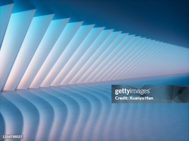 futuristic abstract empty corridor - abstract architecture stock pictures, royalty-free photos & images