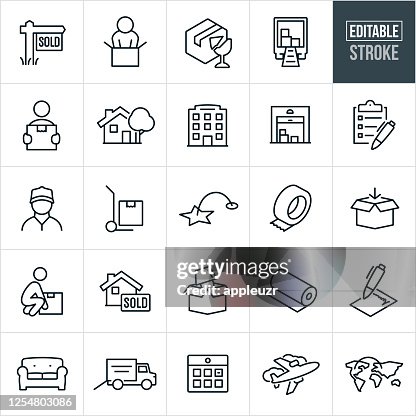 Moving Thin Line Icons - Editable Stroke Moving Thin Line Icons - Editable Stroke