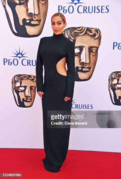 Frankie Bridge arrives at the 2023 BAFTA Television Awards with P&O Cruises at The Royal Festival Hall on May 14, 2023 in London, England.