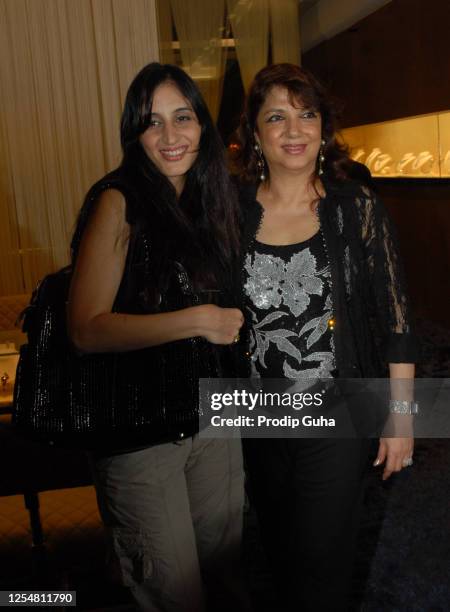 Farah Khan Ali and Zarine Khan attend the TBZ jewelry store opening ceremony on October 12, 2007 in Mumbai, India.