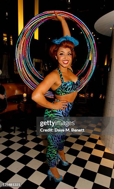 Marawa attends an aftershow party following Jonathan Saunders Spring/Summer 2012 catwalk show during London Fashion Week at Bread Street Kitchen, the...