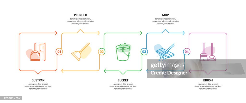 Cleaning Related Process Infographic Template Process Timeline Chart ...