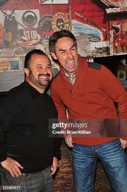 Frank Fritz and Mike Wolfe from American Pickers attend the grand opening of the History Pop Shop at History Pop Shop on December 6, 2010 in New York...