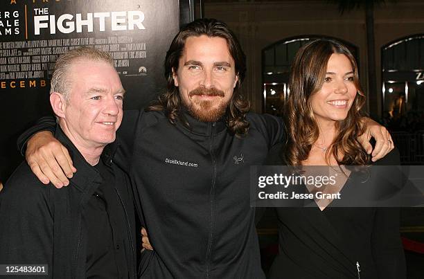 Professional boxer Dicky Eklund, actor Christian Bale and wife Sibi Bale attend "The Fighter" Los Angeles premiere on December 6, 2010 in Hollywood,...