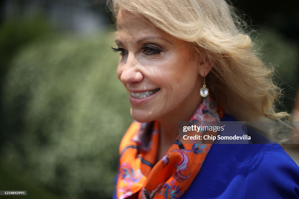 Kellyanne Conway Speaks To Media Members Outside White House