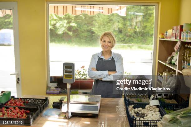 small business owner in the grocery shop - mini grocery store stock pictures, royalty-free photos & images