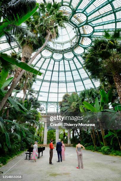 The orangerieis seen in the Palace of Laeken on May 13, 2023 in Brussels, Belgium. Designed in 1873 and built between 1874 and 1895, by Belgium...