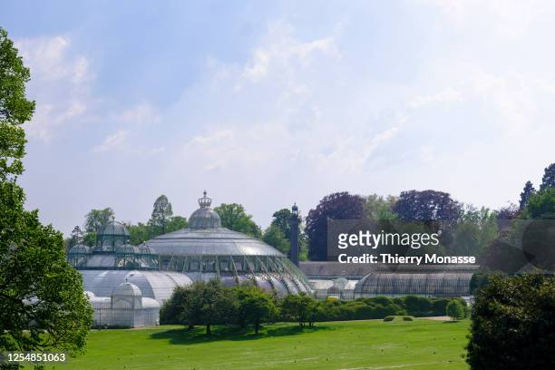 The orangerieis seen in the Palace of Laeken on May 13, 2023 in Brussels, Belgium. Designed in 1873 and built between 1874 and 1895, by Belgium...