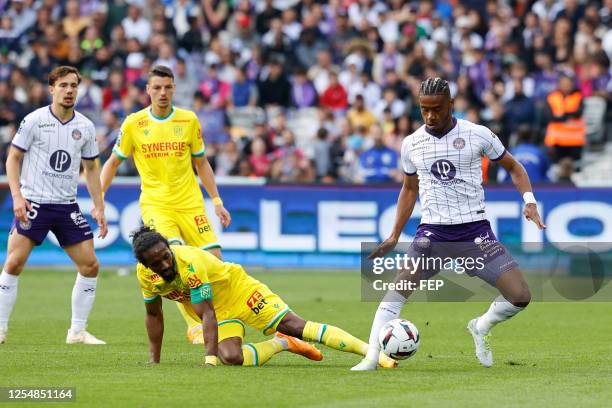 Samuel MOUTOUSSAMY - 07 Ado ONAIWU during the Ligue 1 Uber Eats match between Toulouse and Nantes Stadium Municipal on May 14, 2023 in Toulouse,...