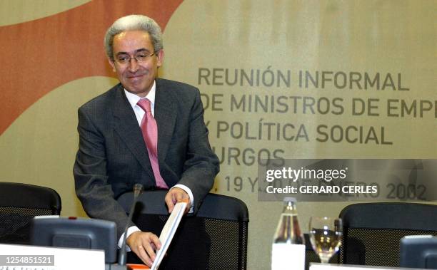 Juan Carlos Aparicio, Spanish minister of Employment and Social Affairs arrives for the preliminary session of the informal meeting of ministers for...