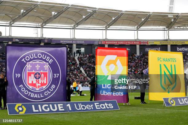 Illustration during the Ligue 1 Uber Eats match between Toulouse and Nantes Stadium Municipal on May 14, 2023 in Toulouse, France.