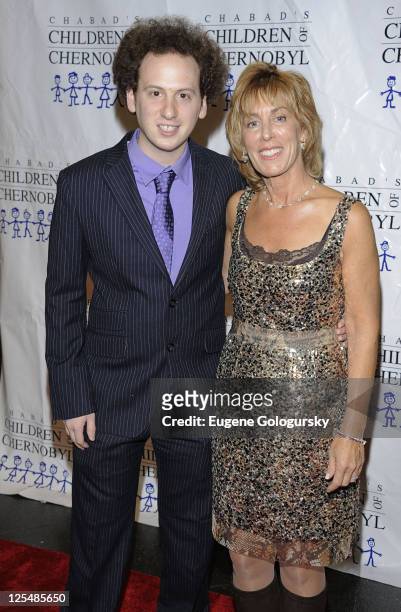 Josh Sussman and Nancy Spielberg attend Chabad's Children of Chernobyl Children at Heart gala at Pier 60 on November 22, 2010 in New York City.