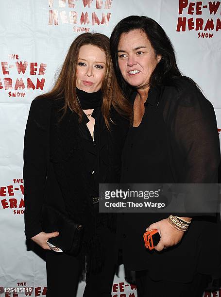 Natasha Lyonne and Rosie O'Donnell attend the "The Pee-Wee Herman Show" Broadway opening night after party at the Bryant Park Grill on November 11,...