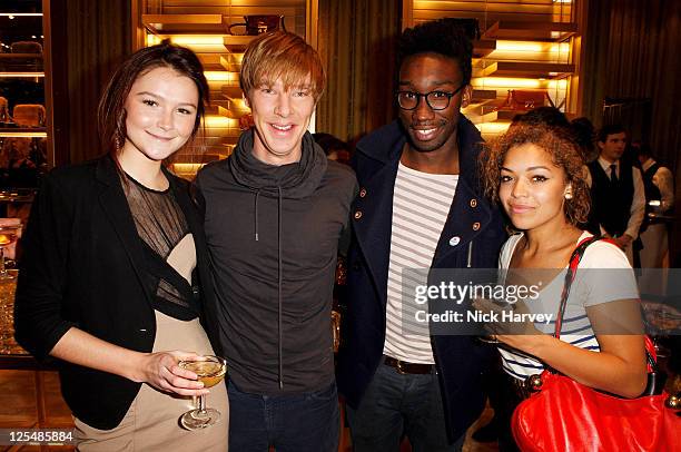 Amber Atherton, Benedict Cumberbatch, Nathan Stewart-Jarrett and Antonia Thomas attend the launch of fashion brand Miu Miu's new flagship London...