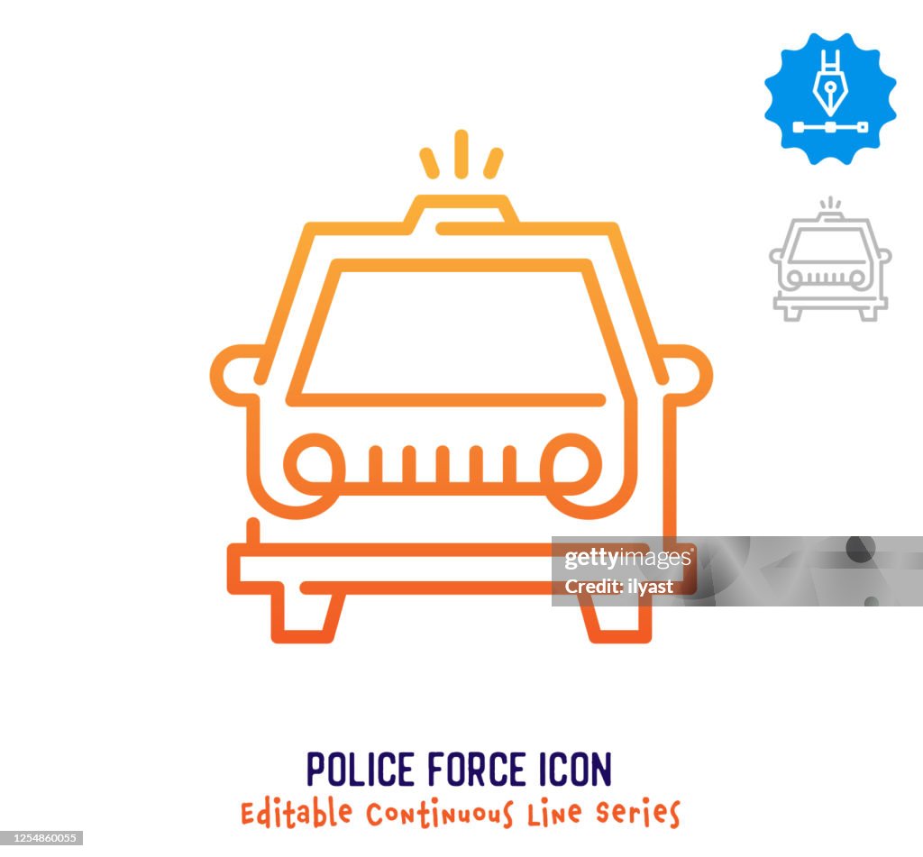 Police Force Continuous Line Editable Stroke Line