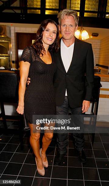 Tana Ramsay and Gordon Ramsay attend an aftershow party following Jonathan Saunders Spring/Summer 2012 catwalk show during London Fashion Week at...