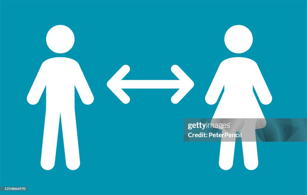 Keep the Distance. People icons. Coronavirus vector illustration