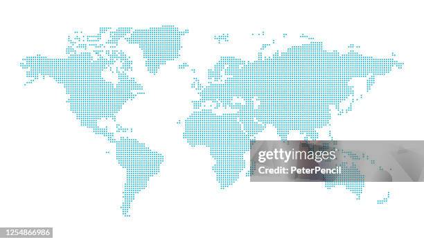 weltkarte - punkte einfache vektor-illustration - europa kontinent stock-grafiken, -clipart, -cartoons und -symbole