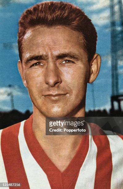 English footballer Brian Clough during his time as a striker for Sunderland AFC, 1961.