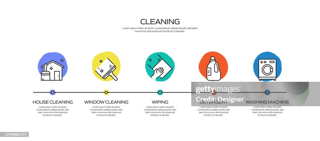 Cleaning Related Process Infographic Template Process Timeline Chart ...