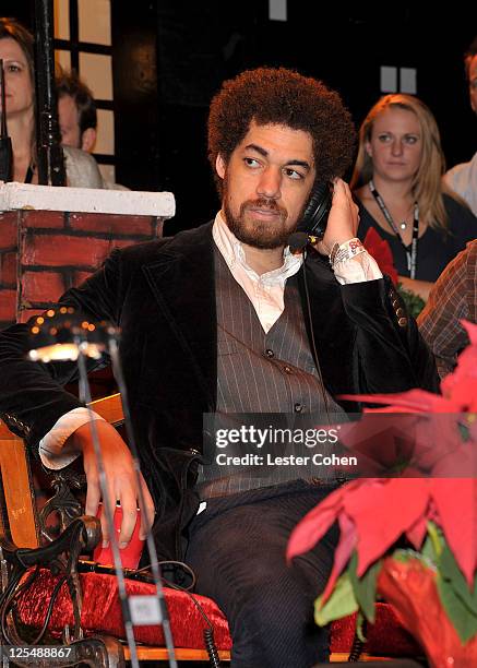 Musician Brian Burton of Broken Bells poses backstage at 2010 KROQ Almost Acoustic Christmas held at Gibson Amphitheatre on December 12, 2010 in...