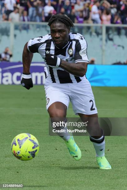 Festy Ebosele of Udinese controls the ball during the Italian Serie A football match between Fiorentina and Udinese ,on May 14, 2023 at the...