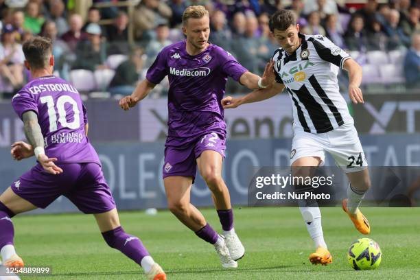 Antonin Barak of ACF Fiorentina and Lazar Samardzic of Udinese ,during the Italian Serie A football match between Fiorentina and Udinese ,on May 14,...